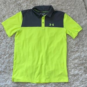 Boy’s Under Armour polo styled shirt Size: Youth XL
Color:neon and gray